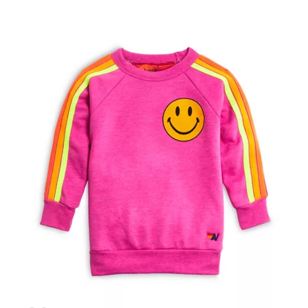 Aviator Nation unisex kids pink neon rainbow sweatshirt and sweatpants